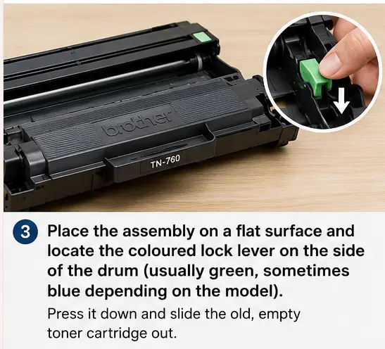 brother printer assembly on a flat surface